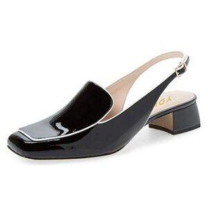 YDN Women Closed Square Toe Block Low Heels Slingback Formal Loafer Dressy Shoes